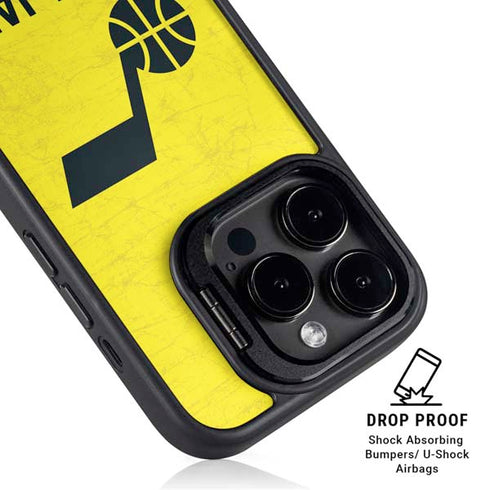 NBA Utah Jazz Yellow Texture iPhone 13 Pro Kickstand Case